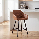 Nolan Faux Leather Bar Stool Tan from Roseland Furniture