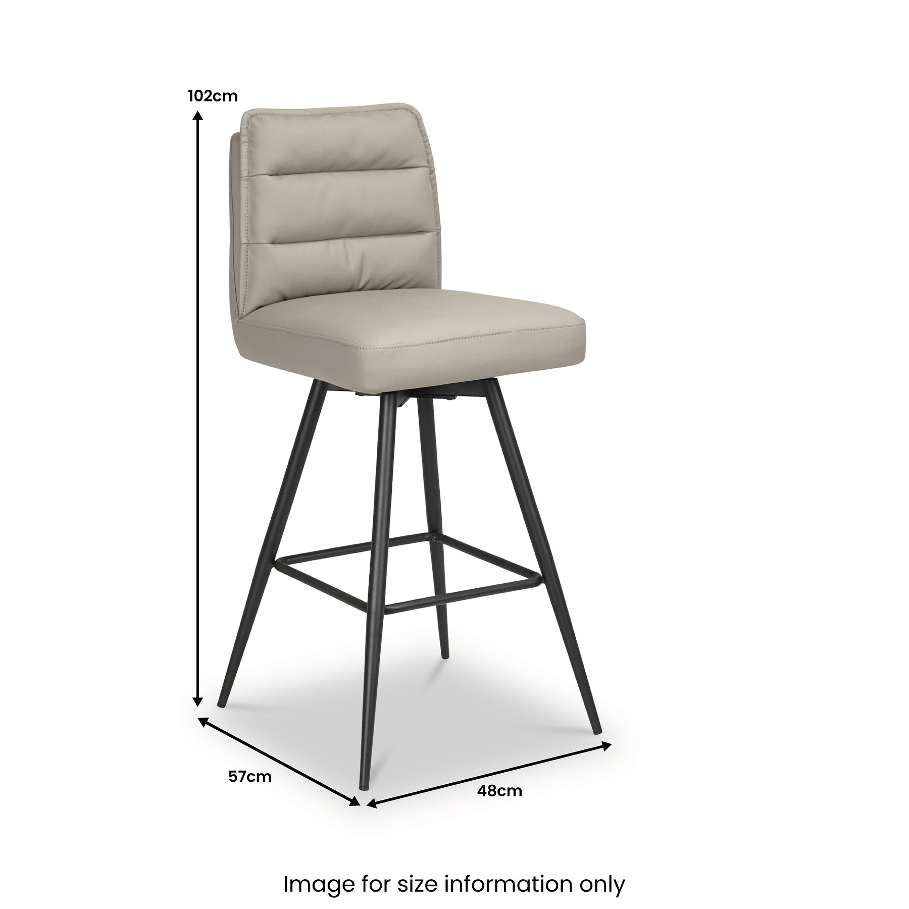 Tate Faux Leather Bar Stool Taupe from Roseland Furniture
