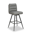 Tate Faux Leather Bar Stool Dark Grey from Roseland Furniture