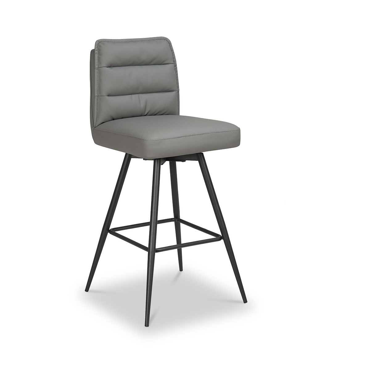 Tate Faux Leather Bar Stool Dark Grey from Roseland Furniture