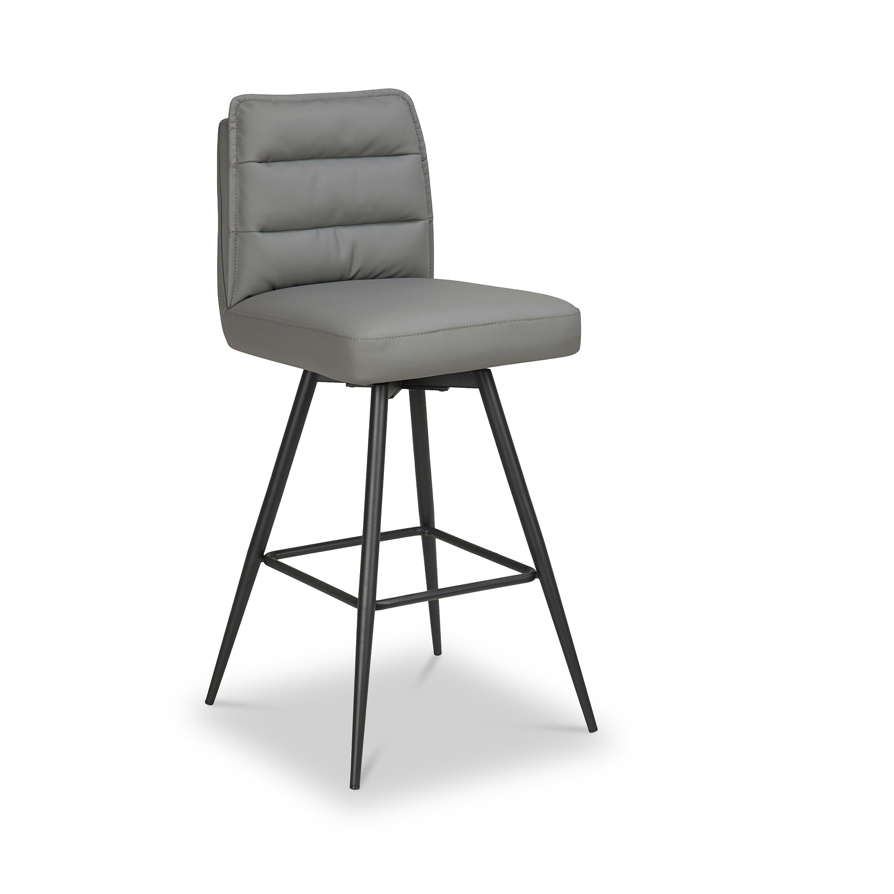 Tate Faux Leather Bar Stool Dark Grey from Roseland Furniture