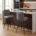 Tate Faux Leather Bar Stool Dark Grey from Roseland Furniture