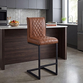 Brando Faux Leather Bar Stool Brown from Roseland Furniture