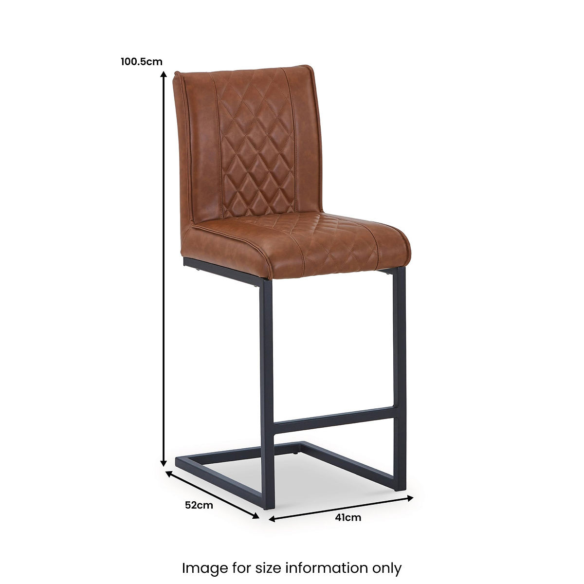 Brando Faux Leather Bar Stool Brown from Roseland Furniture
