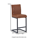Brando Faux Leather Bar Stool Brown from Roseland Furniture