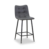 Zeno Faux Leather Dining Stool Grey from Roseland Furniture