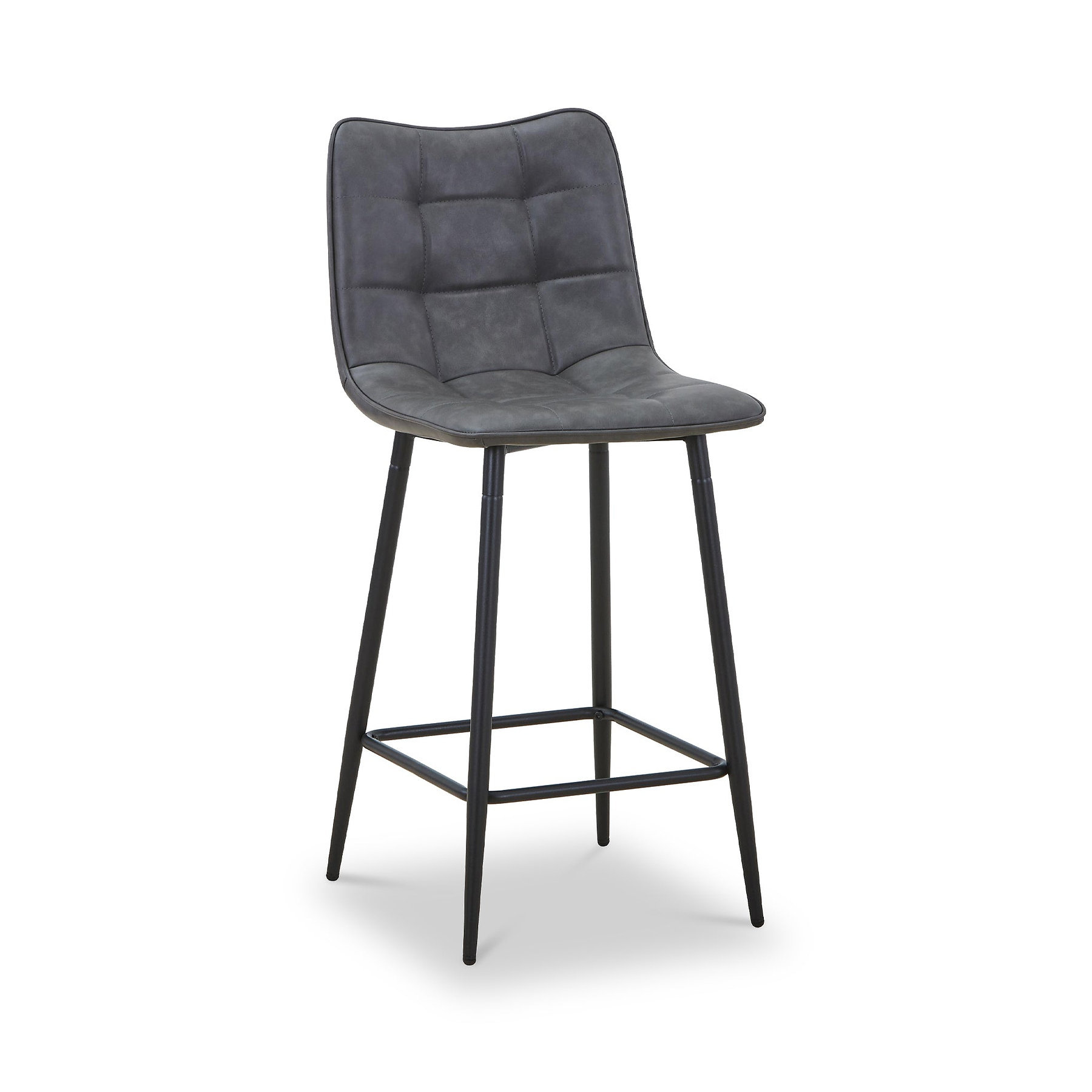 Zeno Faux Leather Dining Stool Grey from Roseland Furniture