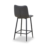 Zeno Faux Leather Dining Stool Grey from Roseland Furniture