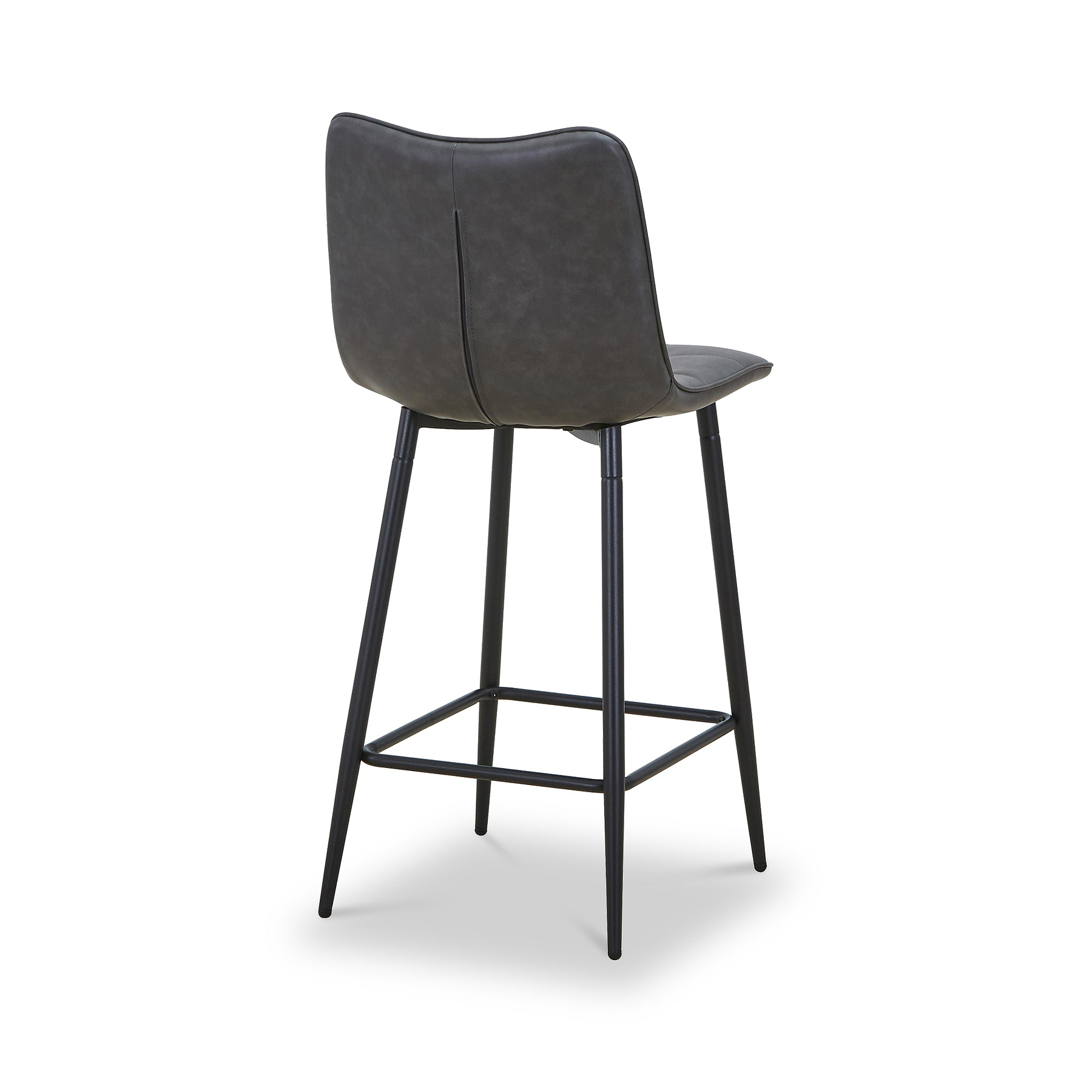 Zeno Faux Leather Dining Stool Grey from Roseland Furniture