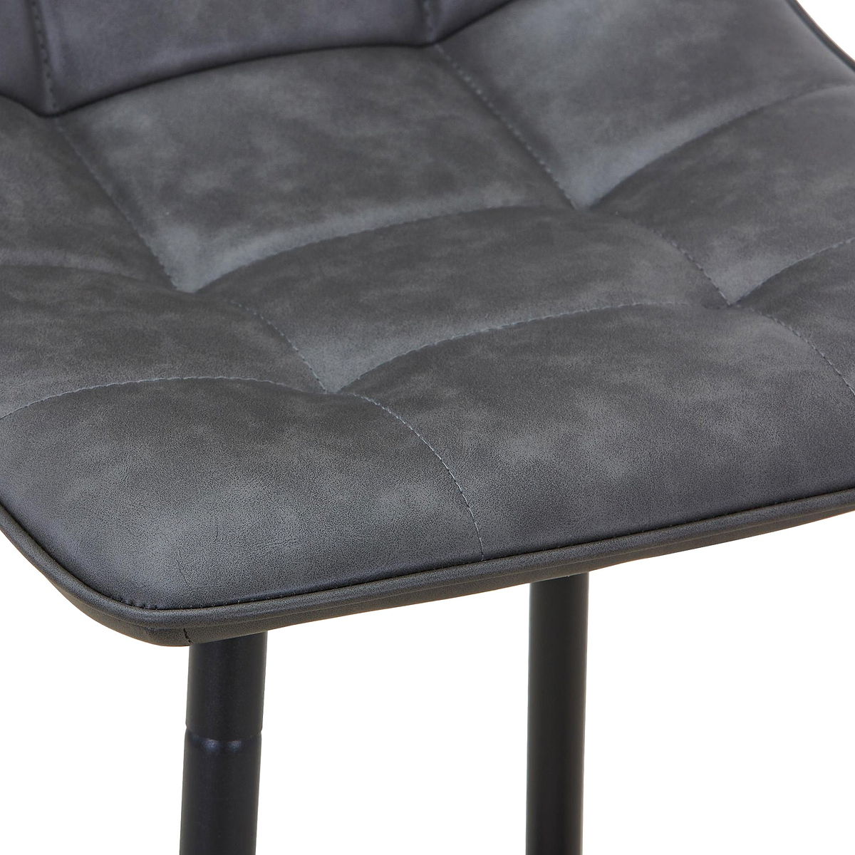 Zeno Faux Leather Dining Stool Grey from Roseland Furniture