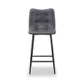 Zeno Faux Leather Dining Stool Grey from Roseland Furniture