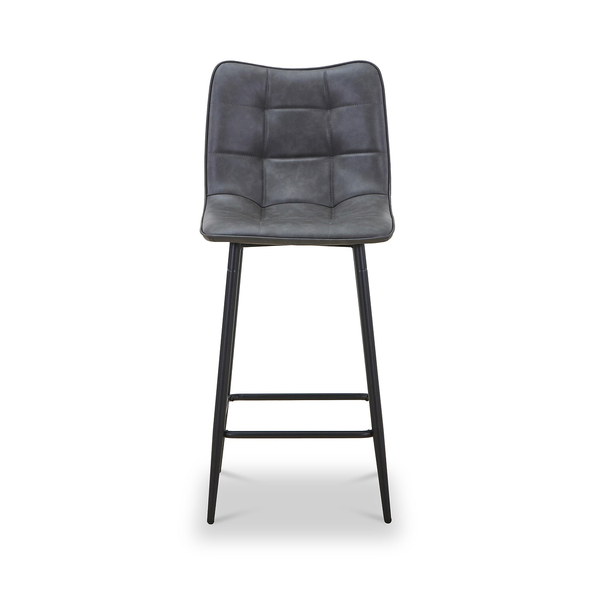 Zeno Faux Leather Dining Stool Grey from Roseland Furniture