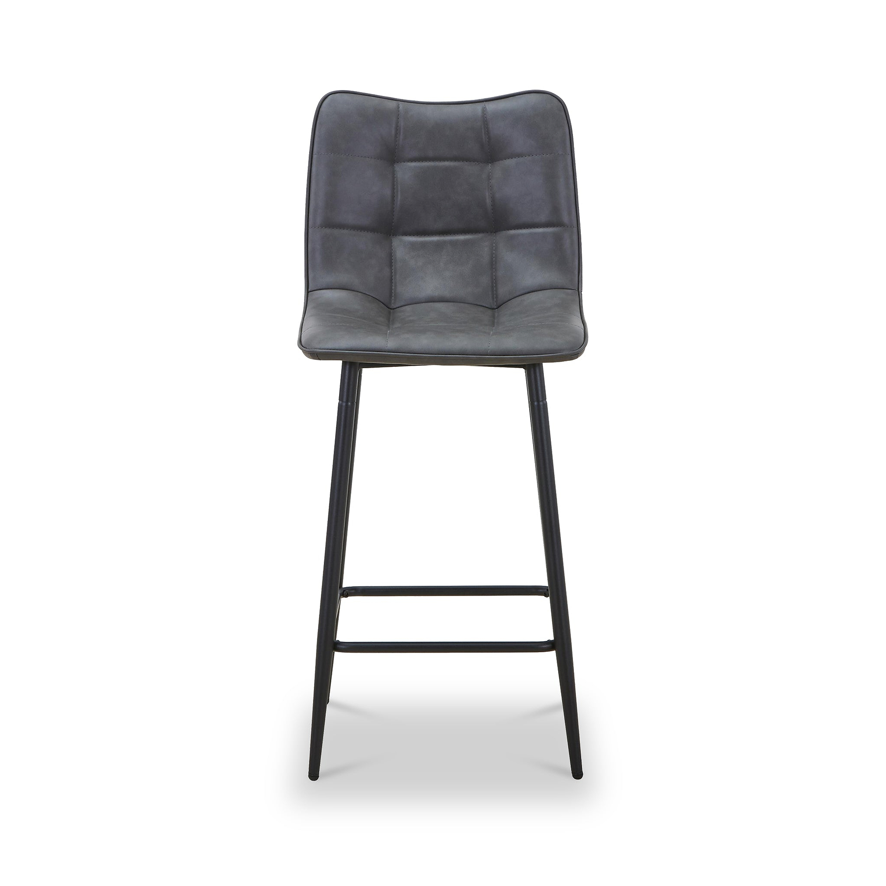 Zeno Faux Leather Dining Stool Grey from Roseland Furniture