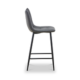Zeno Faux Leather Dining Stool Grey from Roseland Furniture