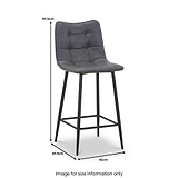 Zeno Faux Leather Dining Stool Grey from Roseland Furniture