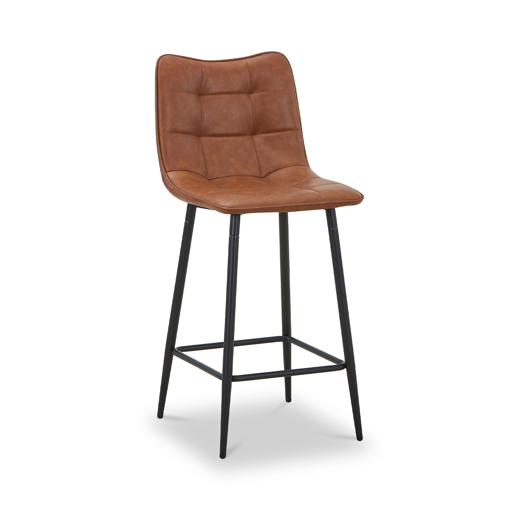 Zeno Faux Leather Dining Stool Tan from Roseland Furniture