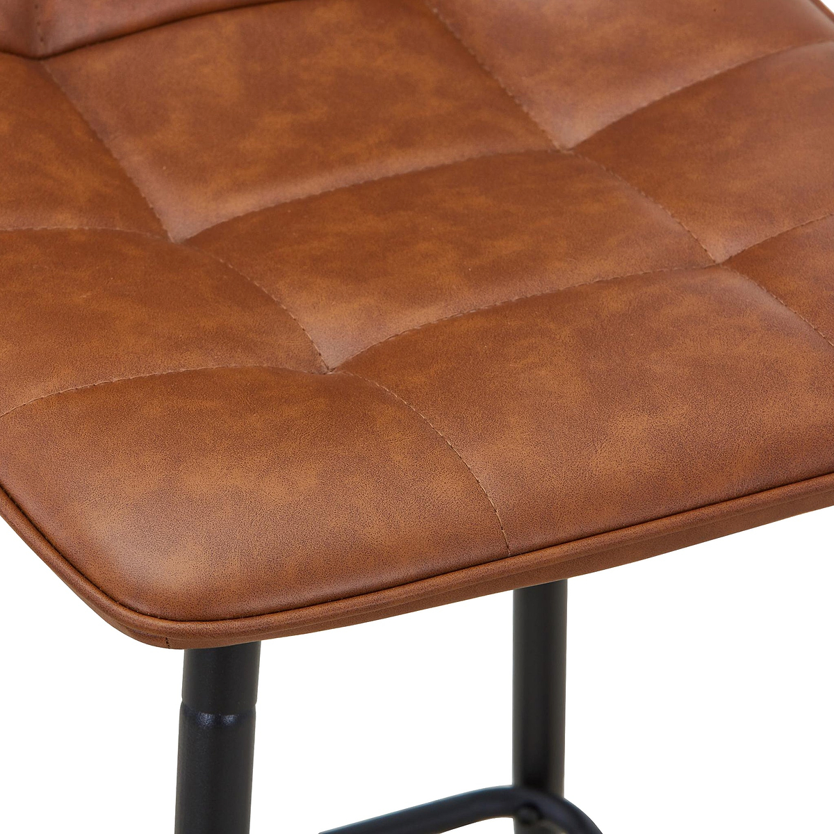 Zeno Faux Leather Dining Stool Tan from Roseland Furniture