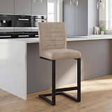 Rino Faux Leather Bar Stool Beige from Roseland Furniture