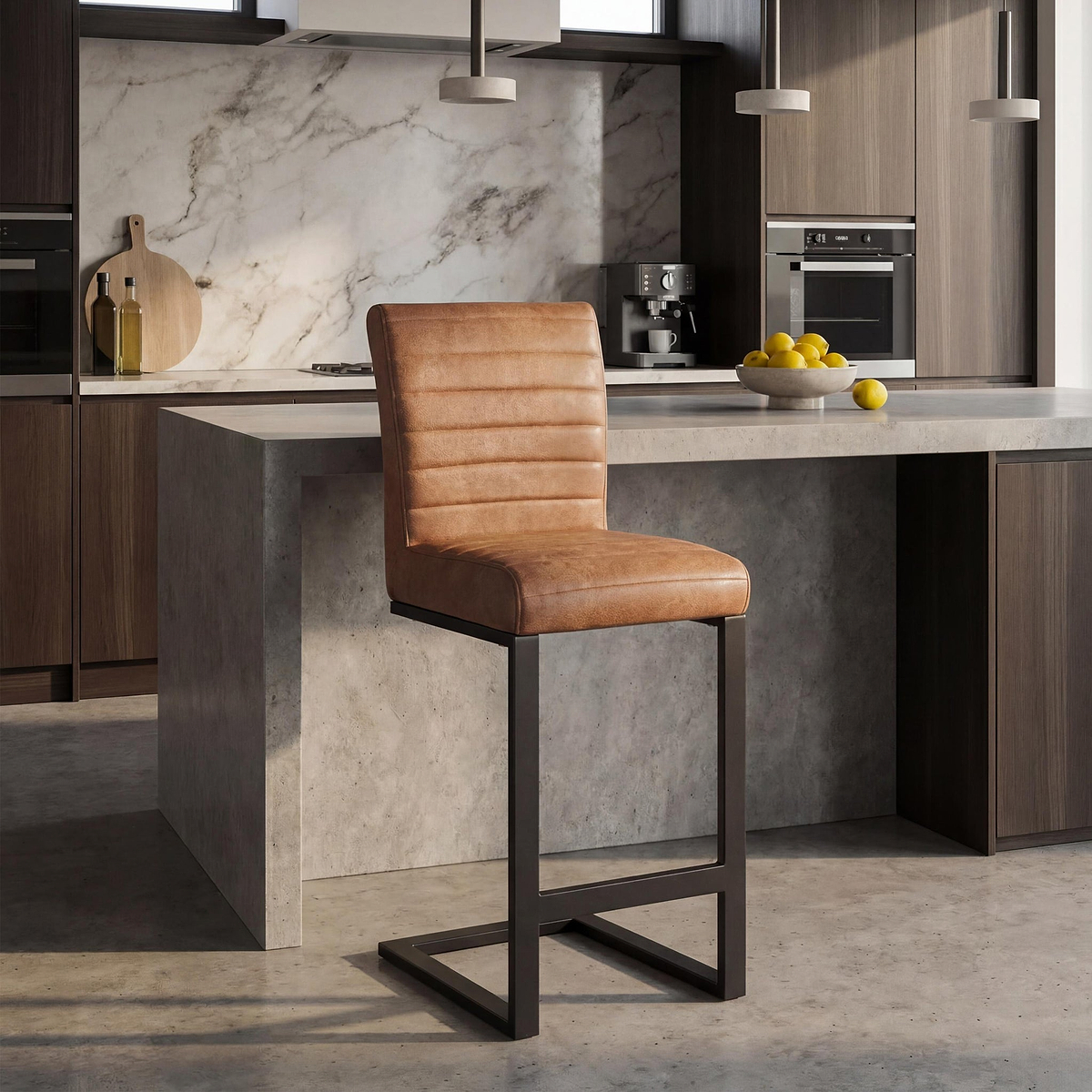 Rino Faux Leather Bar Stool Tan from Roseland Furniture