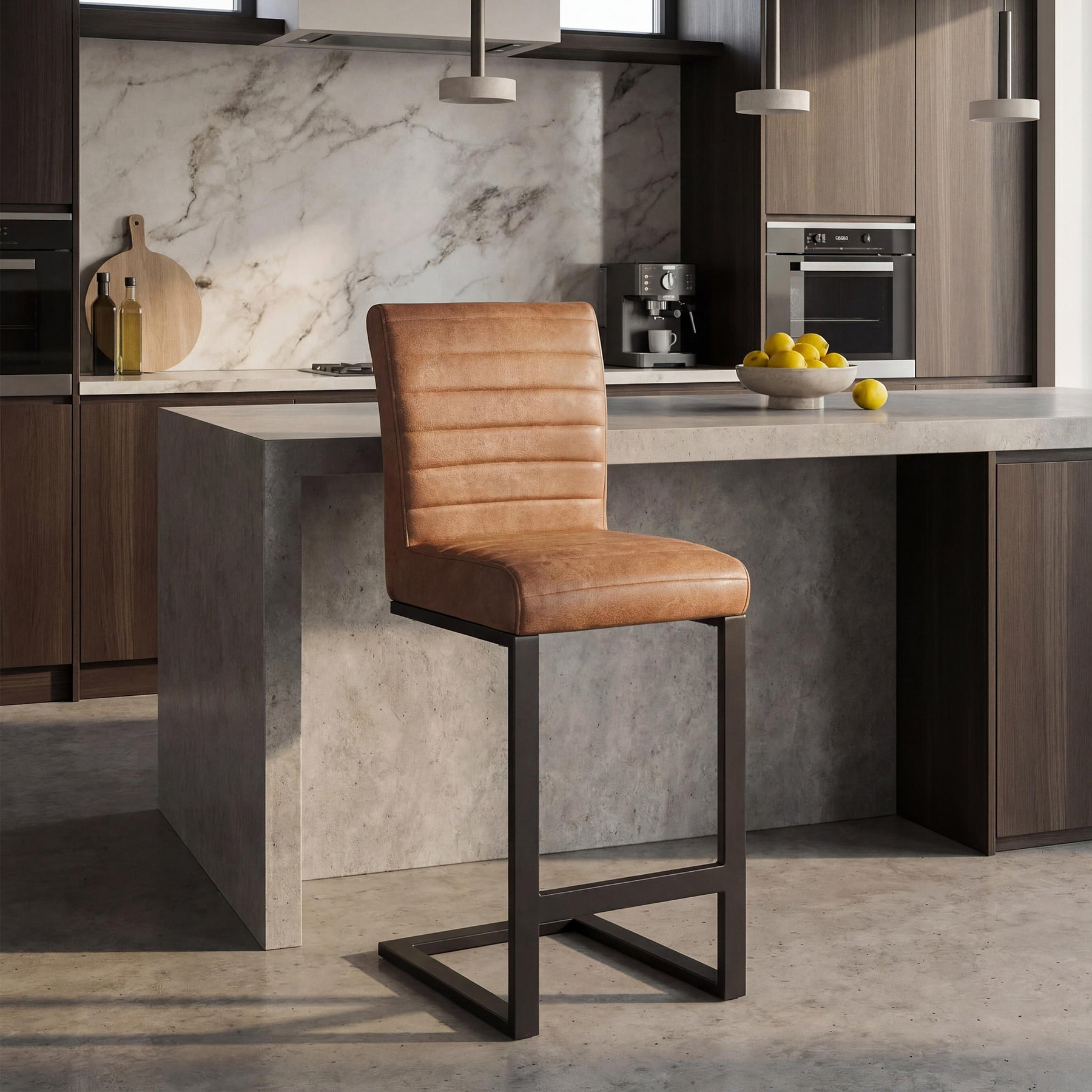 Rino Faux Leather Bar Stool Tan from Roseland Furniture