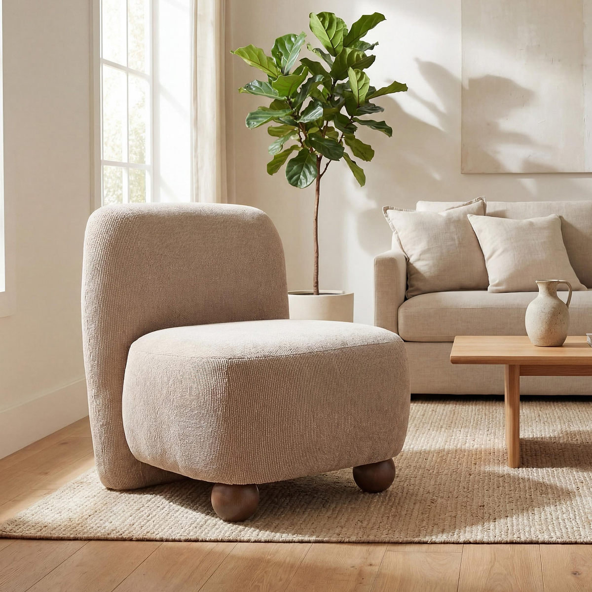 Amora Accent Chair Biscuit from Roseland Furniture