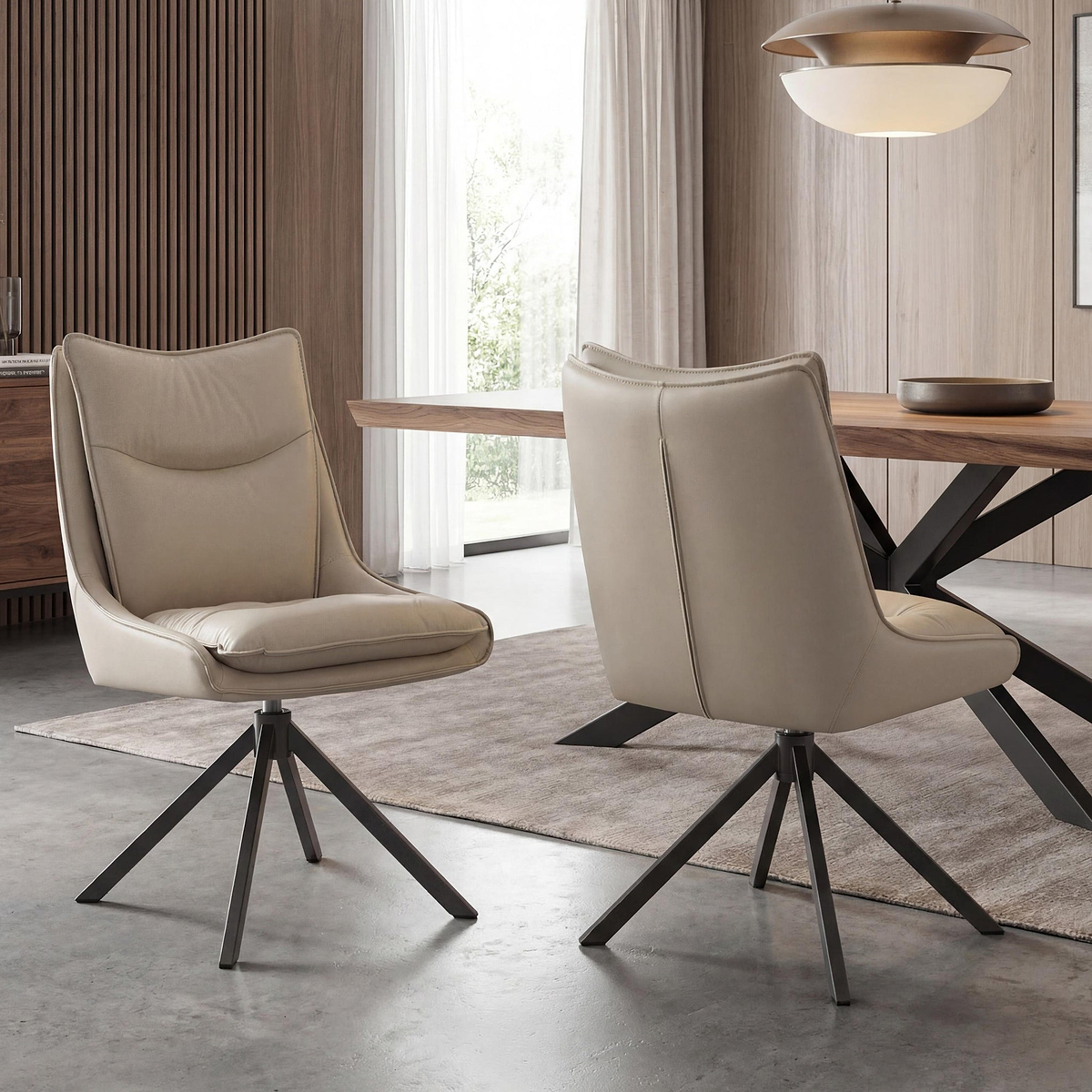 Sable Faux Leather Dining Chair Stone from Roseland Furniture