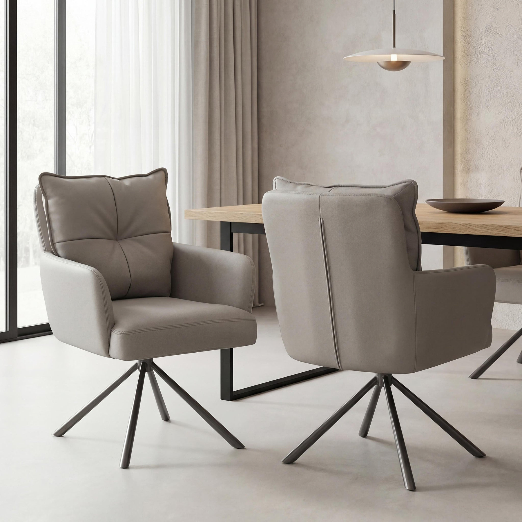 Sterling Faux Leather Dining Chair Latte from Roseland Furniture