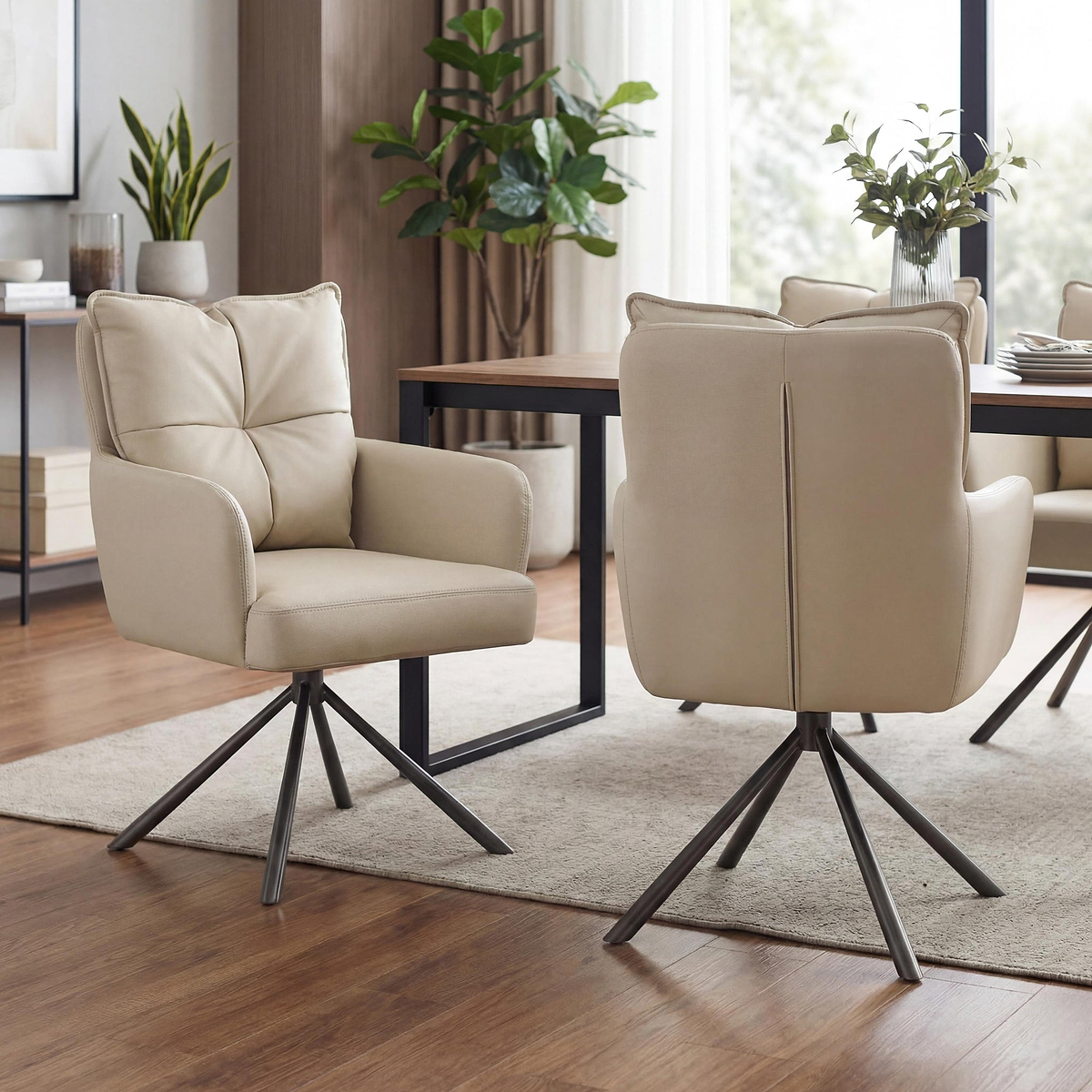 Sterling Faux Leather Dining Chair Taupe from Roseland Furniture