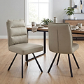 Tate Faux Leather Dining Chair Taupe from Roseland Furniture
