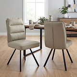 Tate Faux Leather Dining Chair Taupe from Roseland Furniture