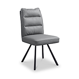 Tate Faux Leather Dining Chair Dark Grey from Roseland Furniture