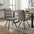 Tate Faux Leather Dining Chair Dark Grey from Roseland Furniture