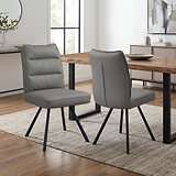 Tate Faux Leather Dining Chair Dark Grey from Roseland Furniture