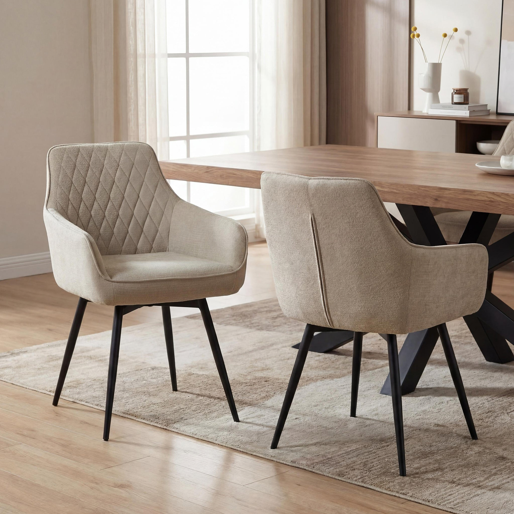 Leigh Dining Chair Beige from Roseland Furniture
