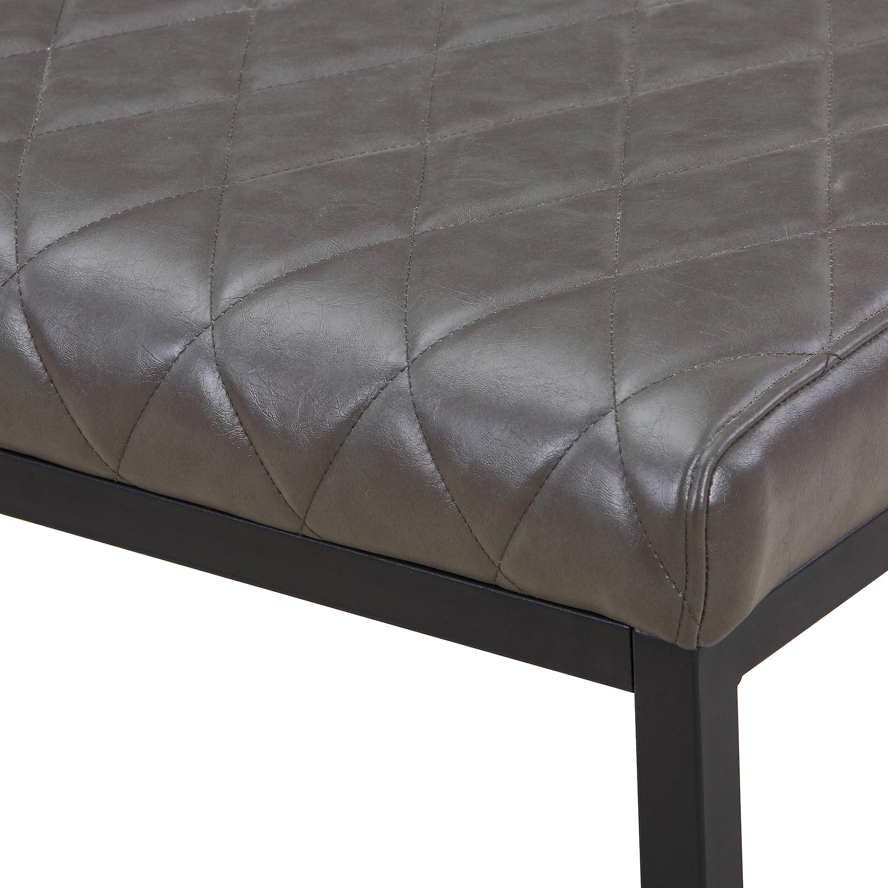 Brando Faux Leather Dining Bench Grey from Roseland Furniture