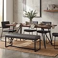 Brando Faux Leather Dining Bench Grey from Roseland Furniture