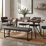 Brando Faux Leather Dining Bench Grey from Roseland Furniture