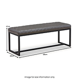Brando Faux Leather Dining Bench Grey from Roseland Furniture