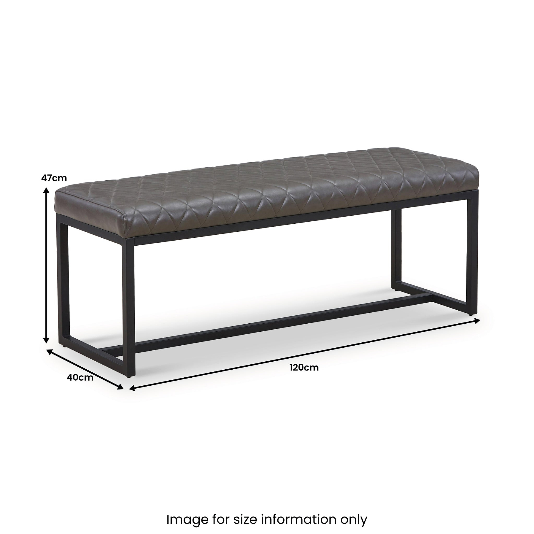 Brando Faux Leather Dining Bench Grey from Roseland Furniture