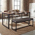Brando Faux Leather Dining Bench Brown from Roseland Furniture