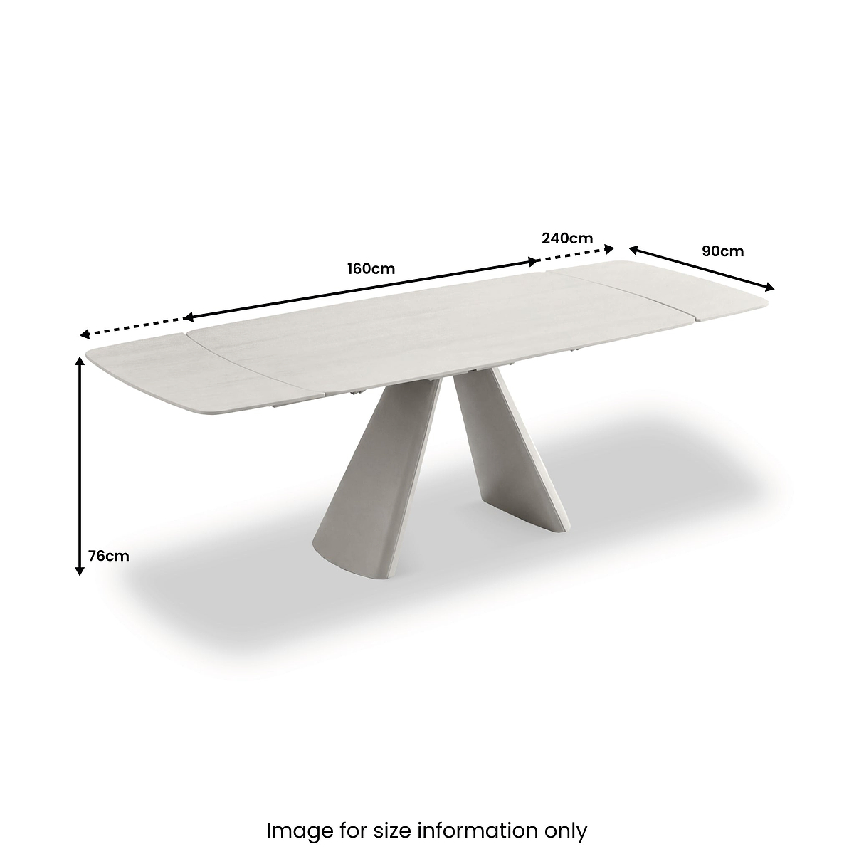 Corwen 160 240cm Extending Travertine Dining Table from Roseland Furniture