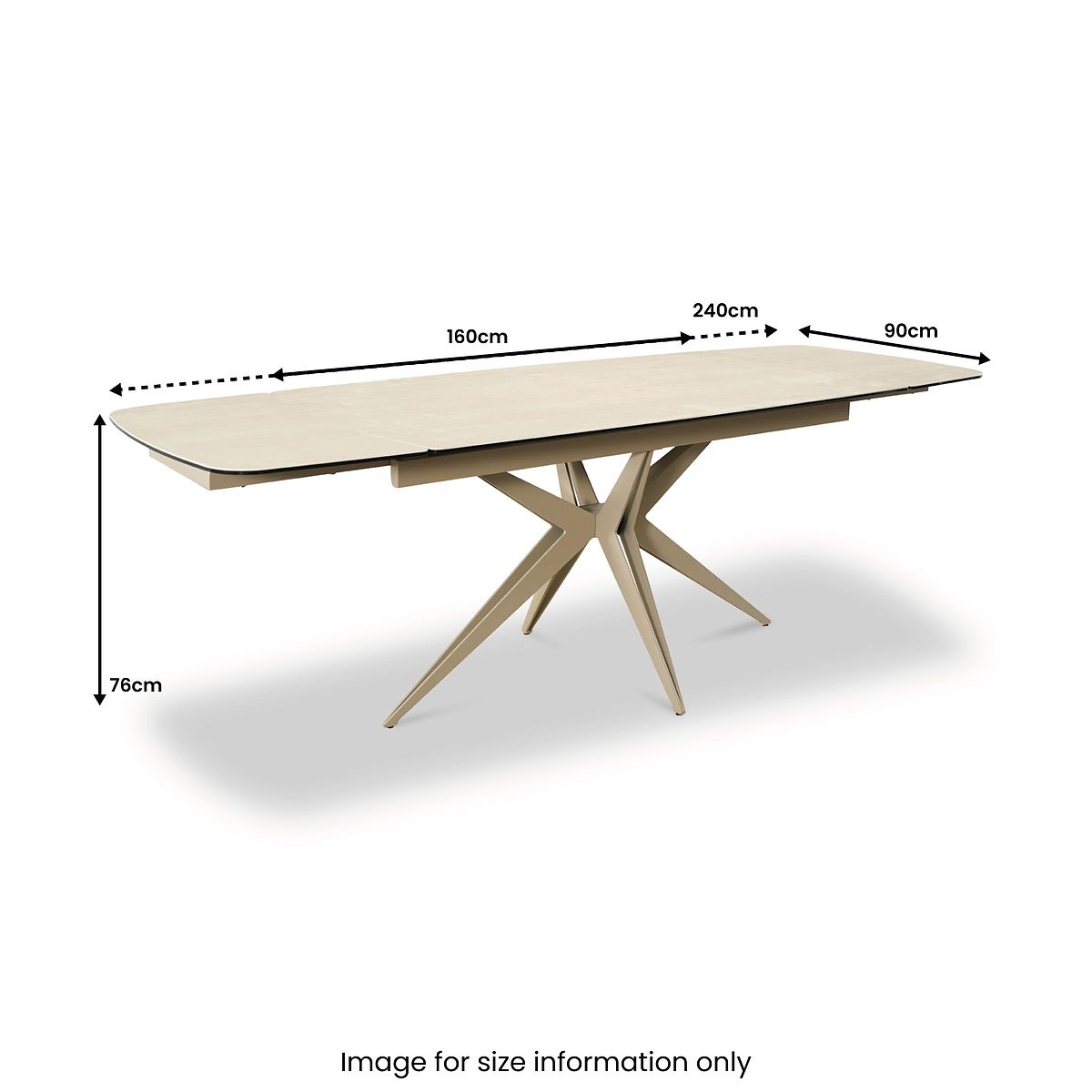 Ash 160 240cm Extending Travertine Dining Table from Roseland Furniture