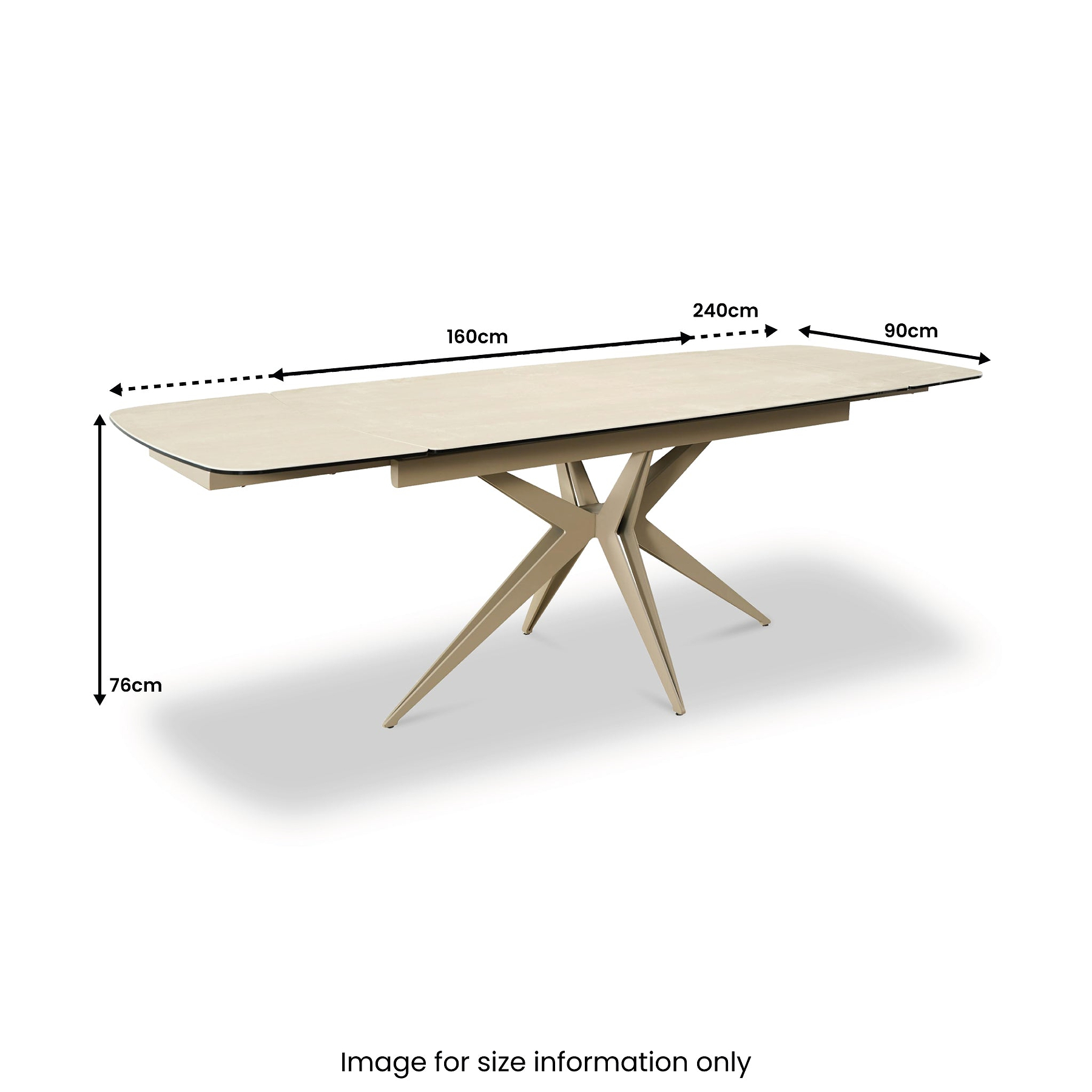 Ash 160 240cm Extending Travertine Dining Table from Roseland Furniture