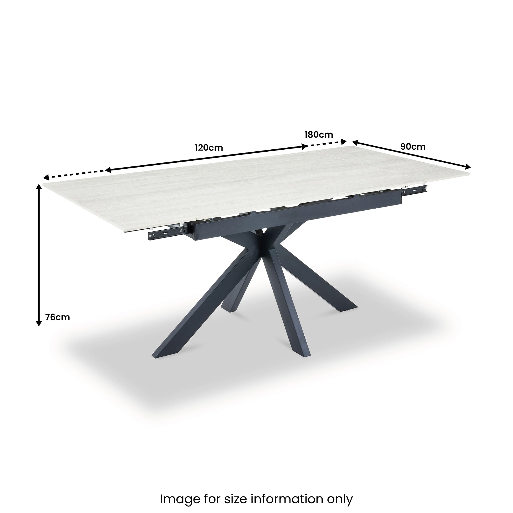 Vista 120 180cm Extending Ceramic Dining Table from Roseland Furniture