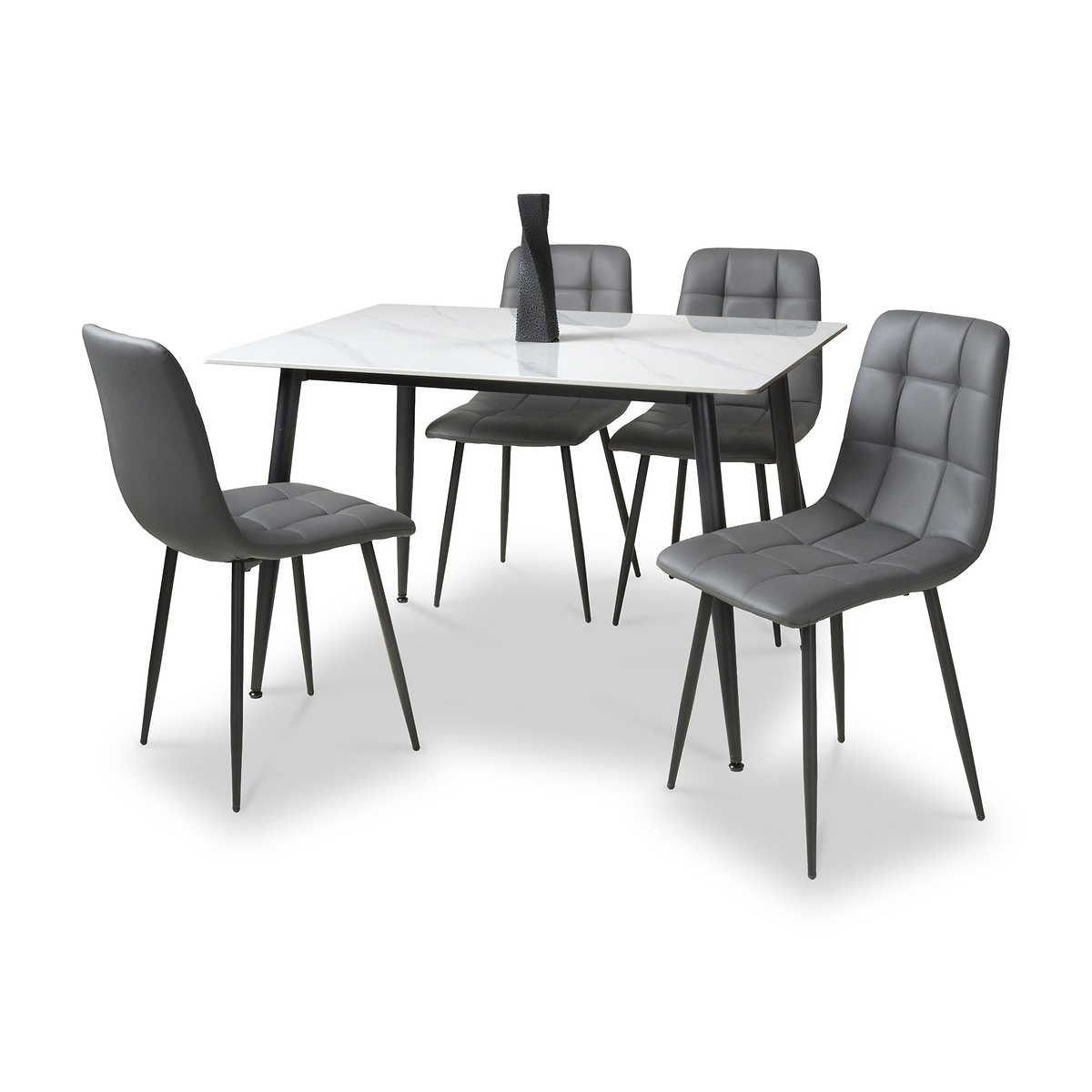 Avaston White Dining Table Grey from Roseland Furniture