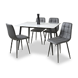 Avaston White Dining Table Grey from Roseland Furniture