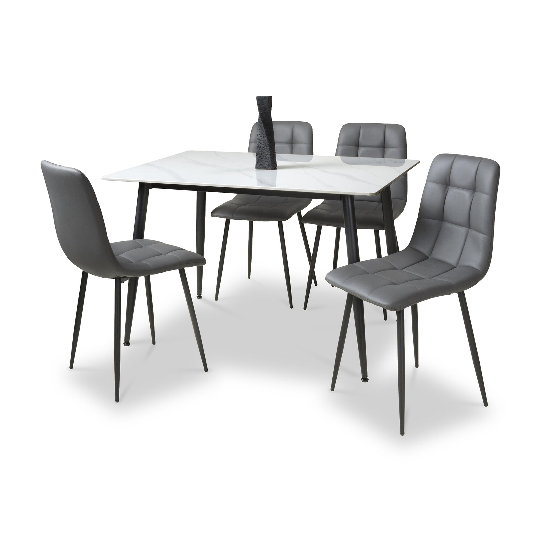 Avaston White Dining Table Grey from Roseland Furniture