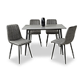 Avaston 120cm Grey Dining Table with 4 Luna Dining Chairs from Roseland Furniture
