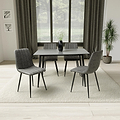 Avaston 120cm Grey Dining Table with 4 Luna Dining Chairs from Roseland Furniture