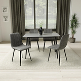 Avaston 120cm Grey Dining Table with 4 Luna Dining Chairs from Roseland Furniture